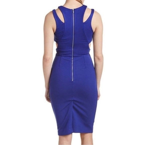 NWT French Connection Royal Blue Lula Stretch Cage Back Dress Size 0 - Picture 4 of 11